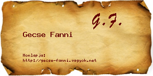 Gecse Fanni névjegykártya